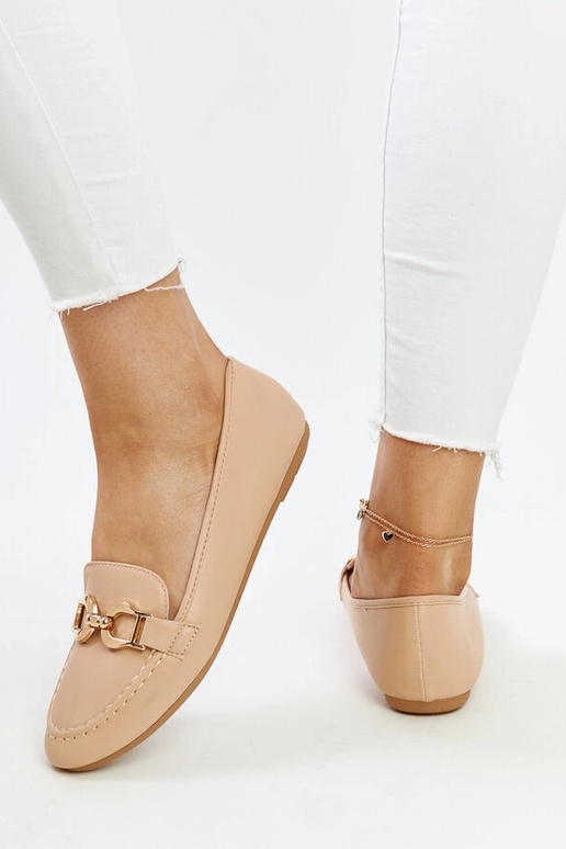 Beige mokkasiner med spænde Najla