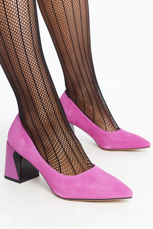 Vinceza Dark Pink Læder Pumps med hæl Vinceza Dark Pink Læder Pumps med hæl