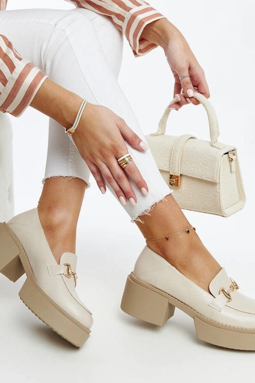 Beige øko-læder højhælede sko Vinceza Beige øko-læder højhælede sko Vinceza