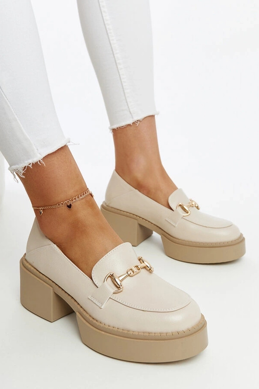 Beige øko-læder højhælede sko Vinceza Beige øko-læder højhælede sko Vinceza