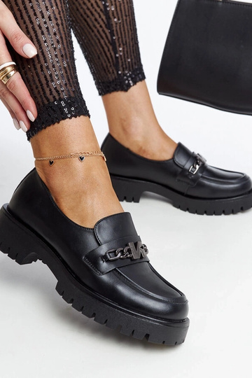 Zwarte mocassins met leren...