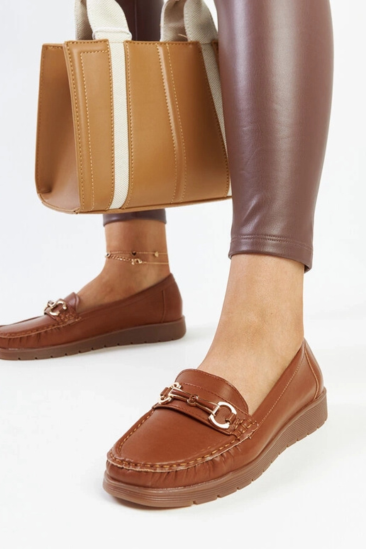 Anisah Brown Buckle Moccasins