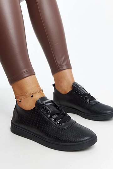 Sorte øko-læder sneakers Yusra