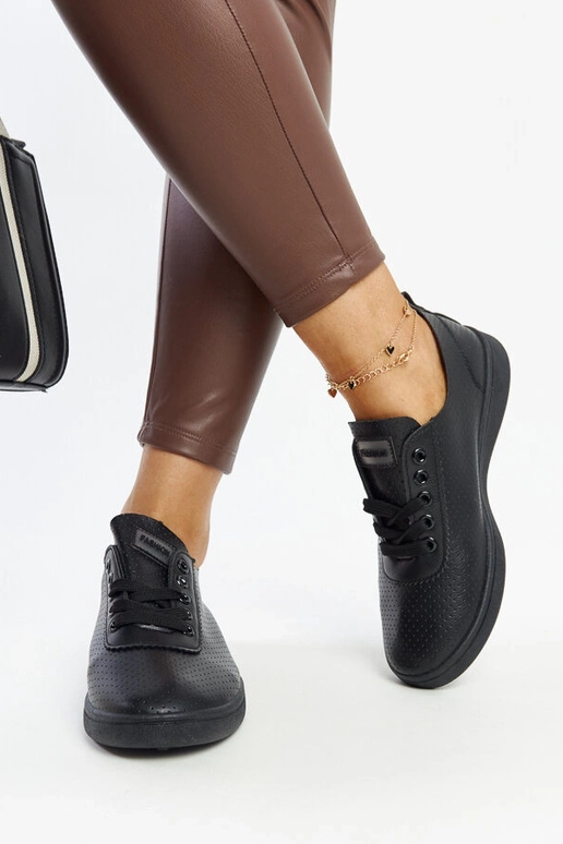 Sorte øko-læder sneakers Yusra