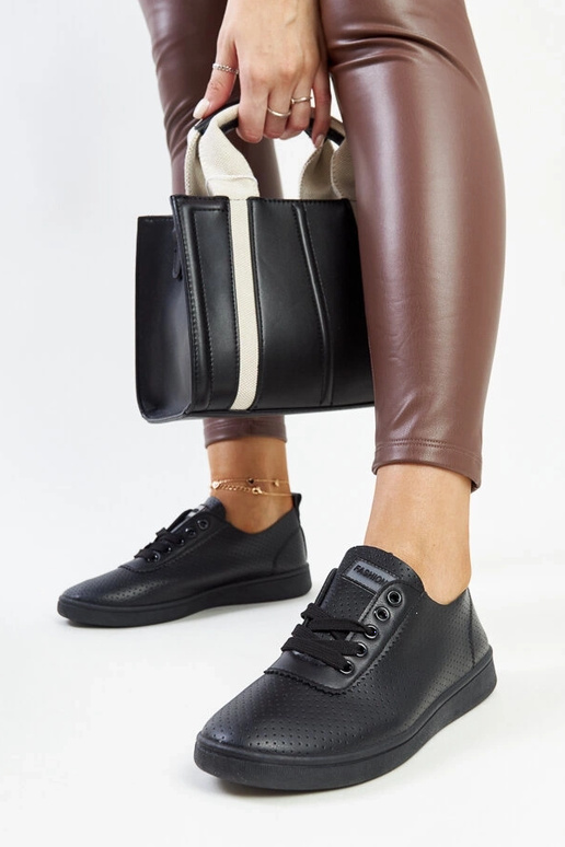 Sorte øko-læder sneakers Yusra