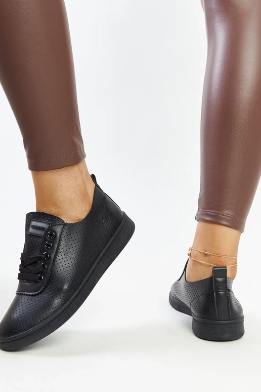 Sorte øko-læder sneakers Yusra