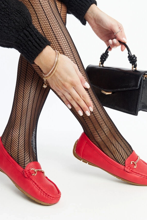 Røde loafers med dekorativt spænde Adila
