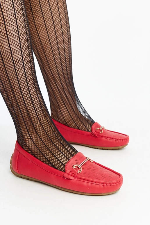 Røde loafers med dekorativt spænde Adila