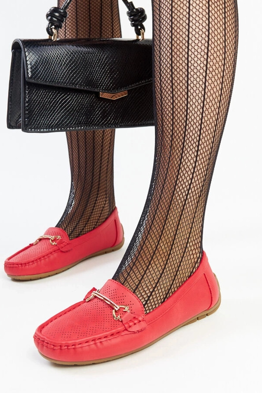 Røde loafers med dekorativt spænde Adila