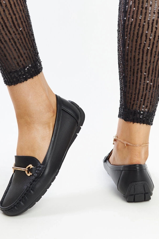 Sorte loafers med dekorativt spænde... Sorte loafers med dekorativt spænde...