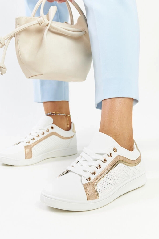 Hvid og guld Amal platform sneakers