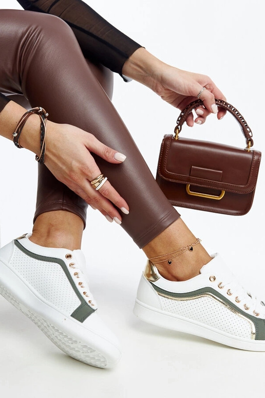 Hvide og grønne Amal platform sneakers