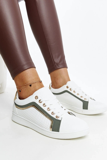 Hvide og grønne Amal platform sneakers 2
