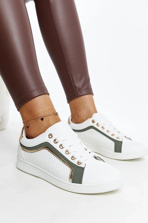 Hvide og grønne Amal platform sneakers