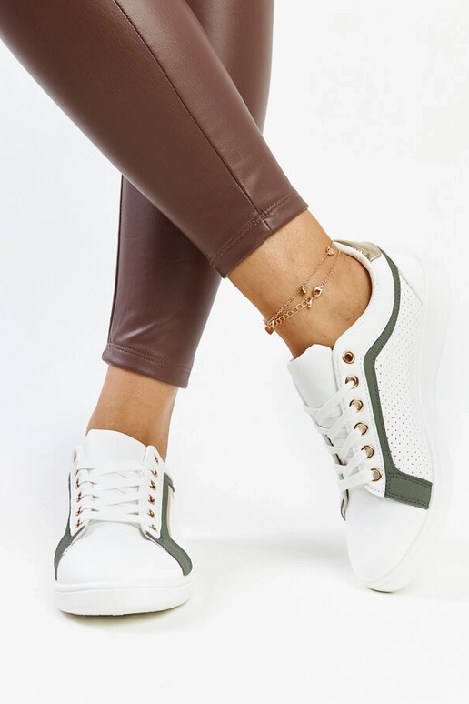 Hvide og grønne Amal platform sneakers