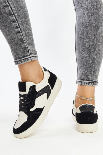 Juwan sort og hvid glitter sneakers 2
