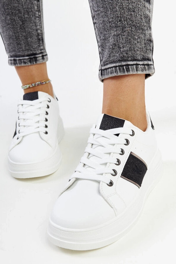 Zwart-witte sneakers met dikkere zool Finestra
