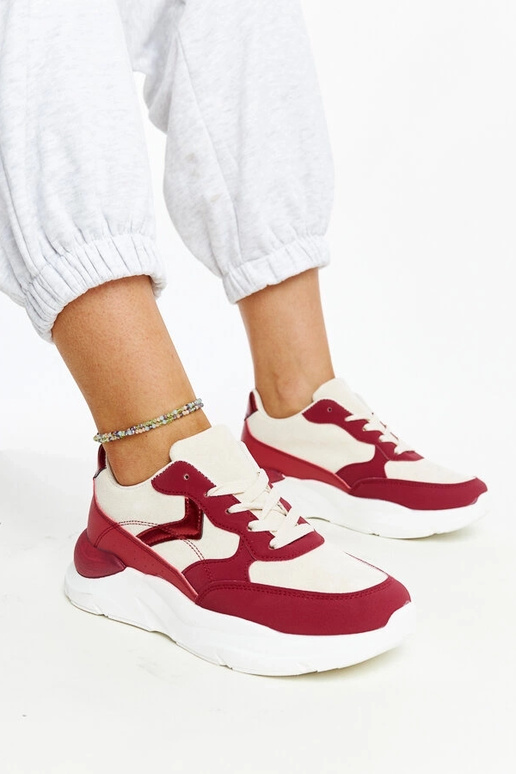 Beige og røde Nereida platform sneakers