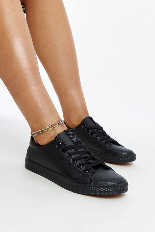 Sorte øko-læder sneakers Luz