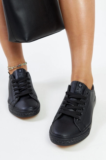 Sorte øko-læder sneakers Luz 2