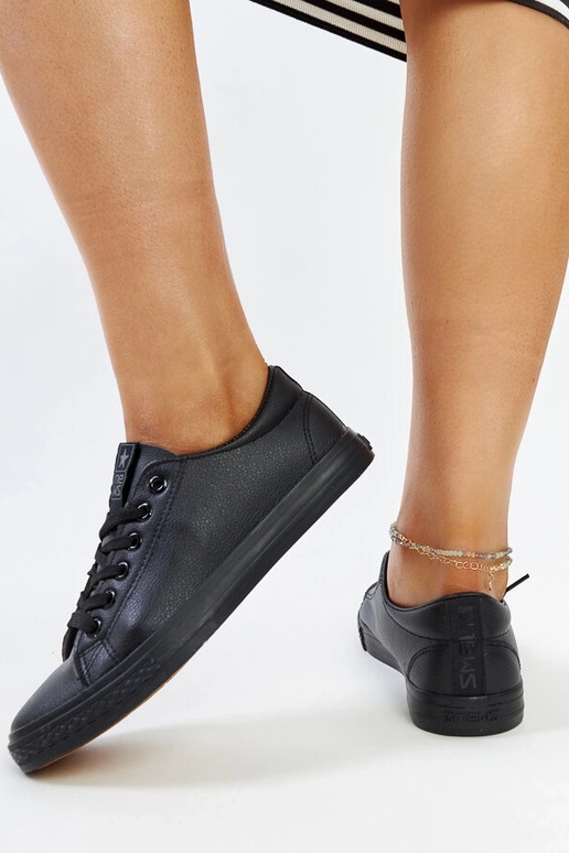 Sorte øko-læder sneakers Luz