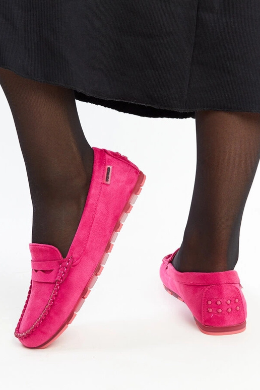 Nafisah Dark Pink Ruskind Loafers
