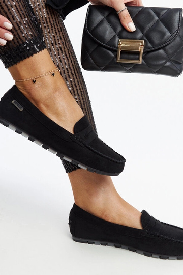 Zwarte suède mocassins Nafisah 2