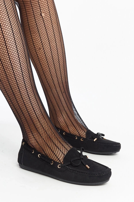 Aneesa loafers i sort ruskind