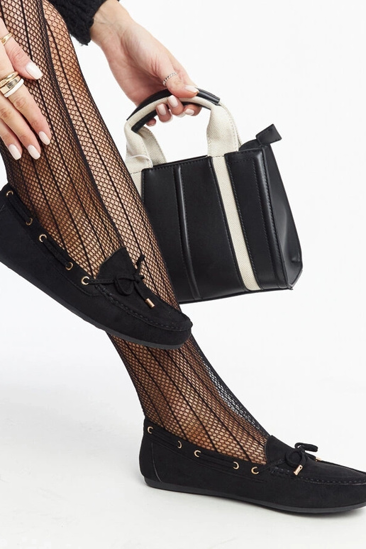 Aneesa loafers i sort ruskind