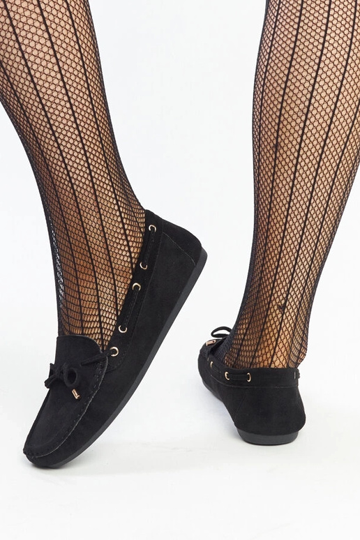 Aneesa loafers i sort ruskind