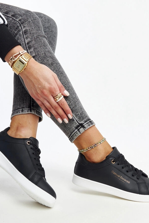 Sorte Furat øko-læder sneakers