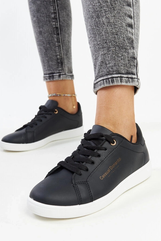 Sorte Furat øko-læder sneakers