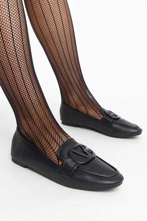 Sort Delgi Spænde Mokkasiner Sort Delgi Spænde Mokkasiner