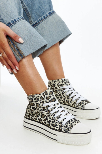 Høje leopard sneakers med...