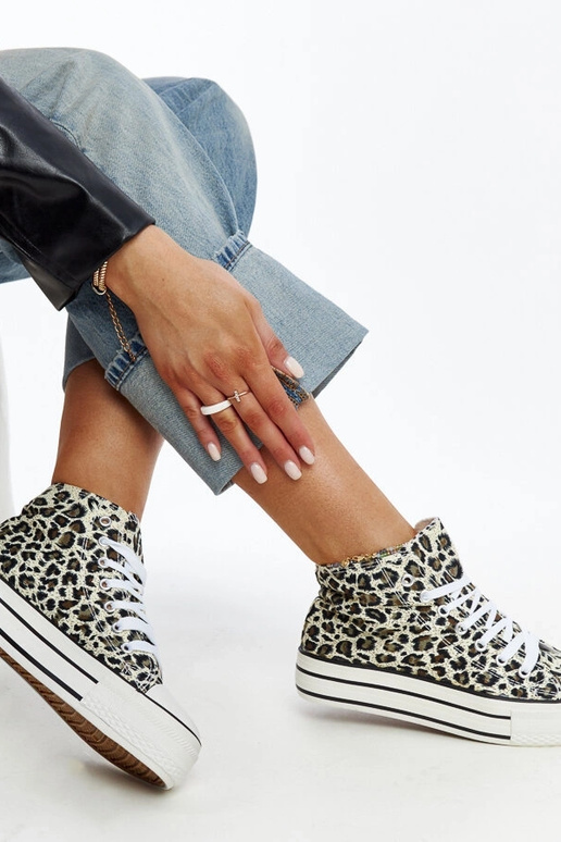 Høje leopard sneakers med en tyk sål...