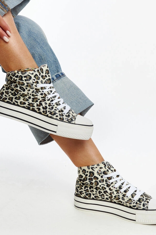 Høje leopard sneakers med en tyk sål...
