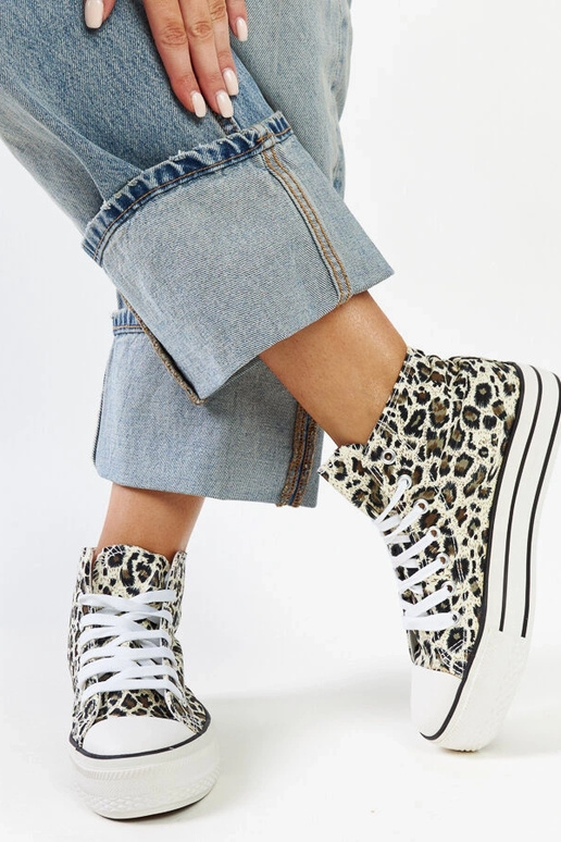 Høje leopard sneakers med en tyk sål...