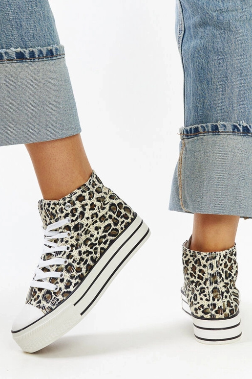 Høje leopard sneakers med en tyk sål...