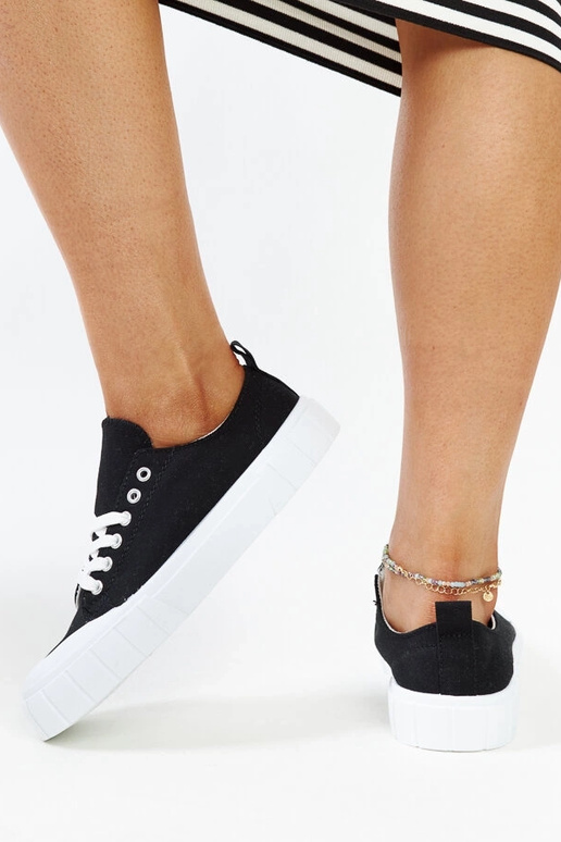 Eduards sorte stof sneakers