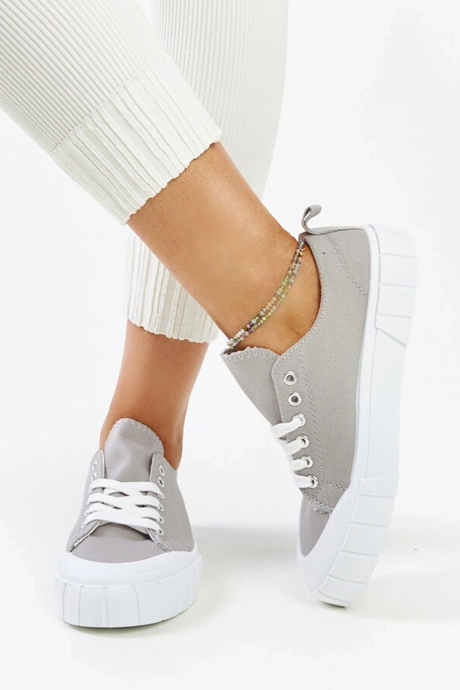 Eduards grå stof sneakers