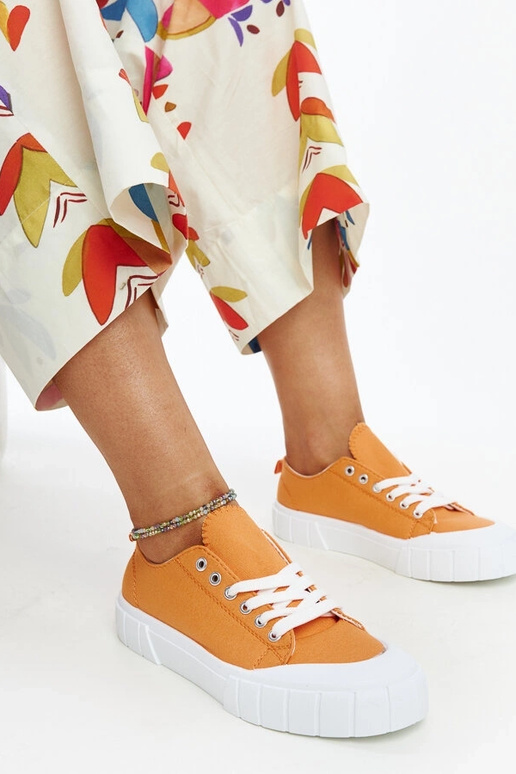 Eduards orange stof sneakers