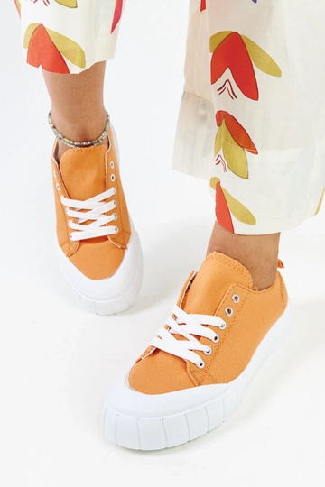 Eduards orange stof sneakers 2