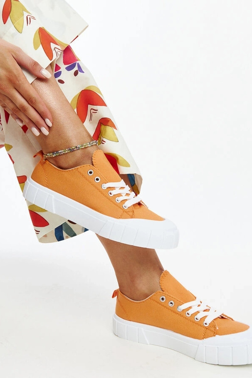 Eduards orange stof sneakers