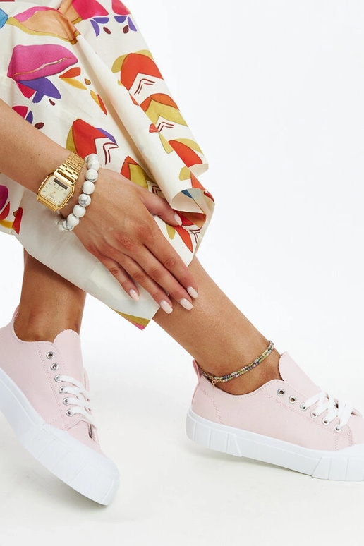 Eduards pink stof sneakers