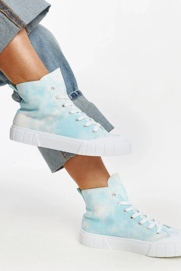 Blå high-top stof sneakers...