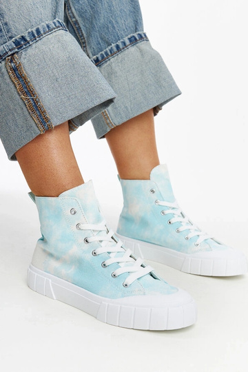 Blå high-top stof sneakers... 2