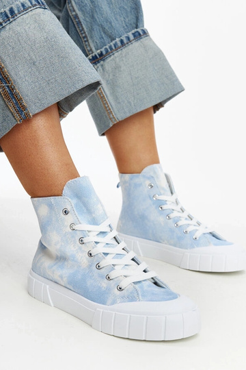 Blå high-top stof sneakers...