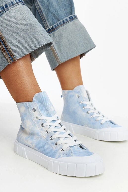 Blå high-top stof sneakers fra Raissa