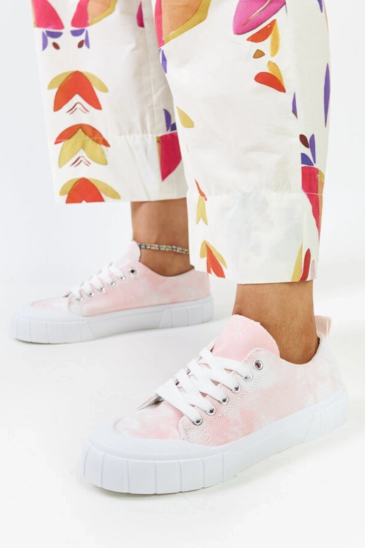 Jerina sneakers i pink stof