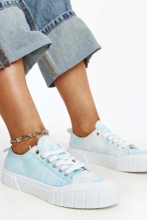 Jerina blå stof sneakers